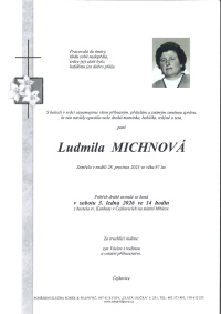 Smuteční oznámení Michnová
