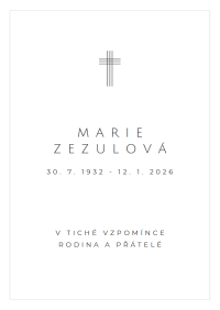 Smuteční oznámení Zezulová