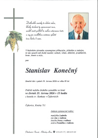 Smuteční oznámení Konečný