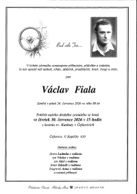 Smuteční oznámení Fiala