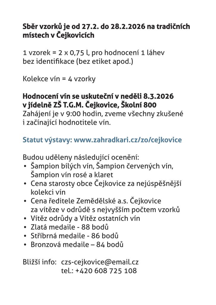 Degustace vín - pozvánka